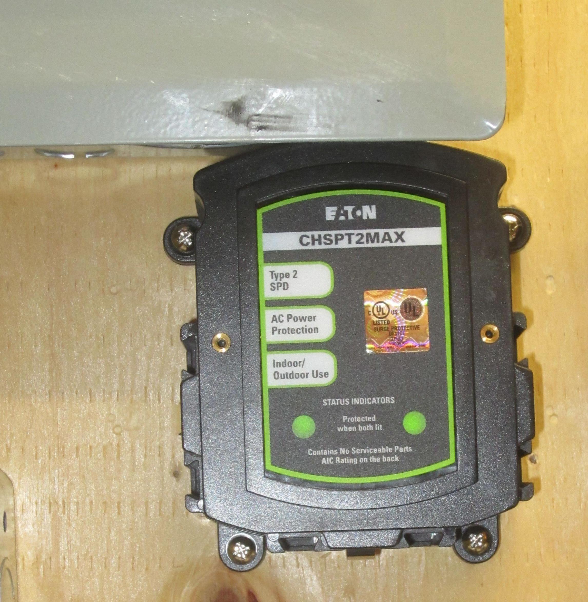 type 2 whole home surge protector properly sized 
