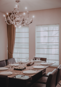 Chandelier install high enough above dining table